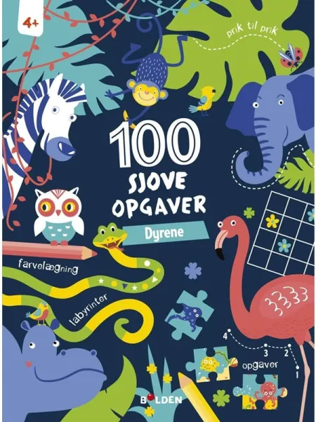 100 roliga uppgifter: Djuren (från 4 år) - Hobby - pocket